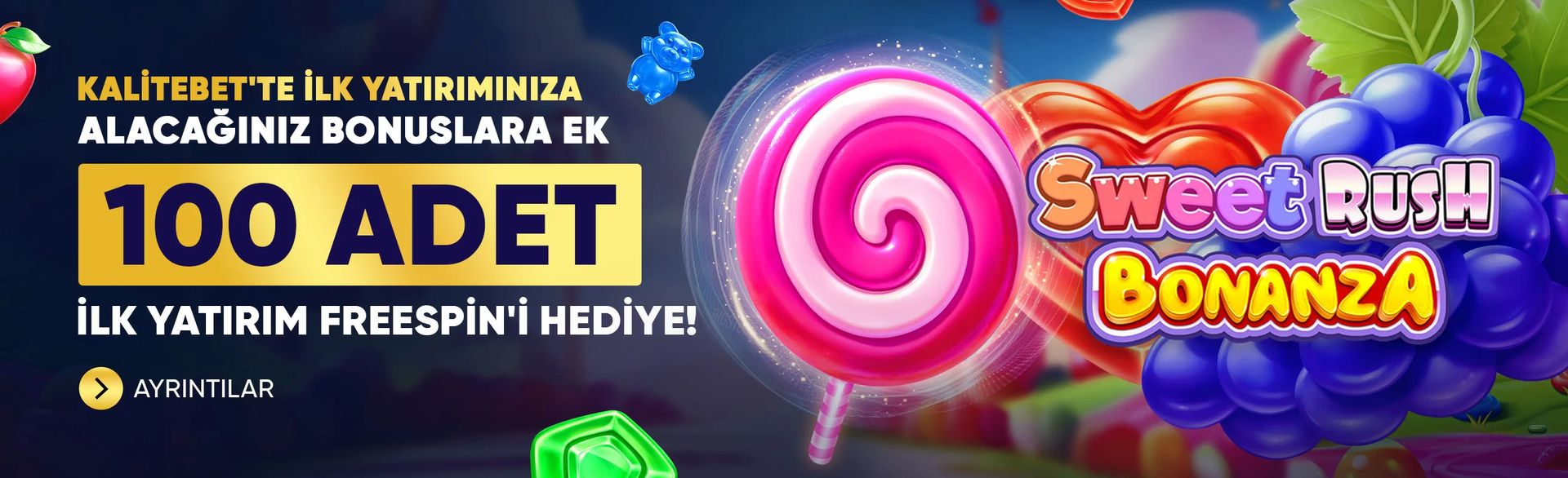 İlk yatırıma 100 adet freespin hediye