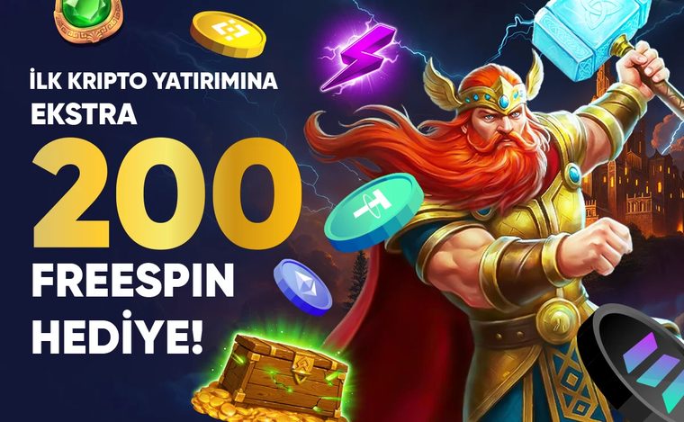 İlk kripto yatırımına ekstra 200 freespin