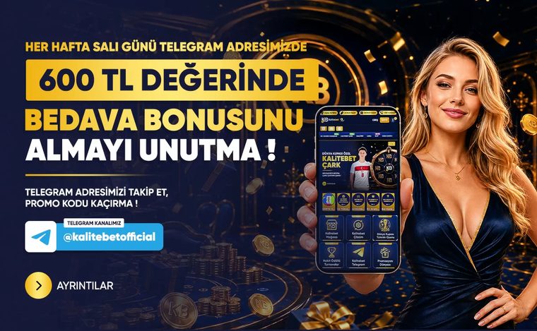 Her hafta salı Telegram’da 600 TL değerinde bedava bonus